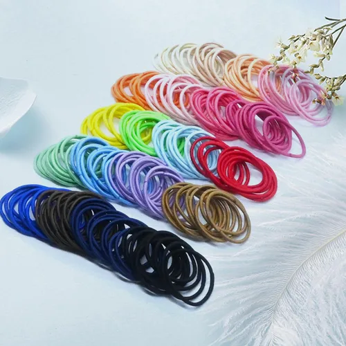 Miniatura 6 de Lazos para el pelo de bebé para niñas pequeñas, 200 unidades, bandas de pelo pequeñas, sin daños, bandas de goma de nailon multicolor para el 200