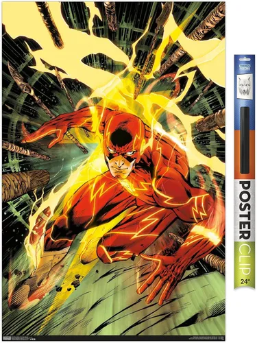 Miniatura 17 de Trends International DC Comics - Póster de pared de The Flash - Spears, 14.725 x 22.375 pulgadas, versión enmarcada de madera de granero