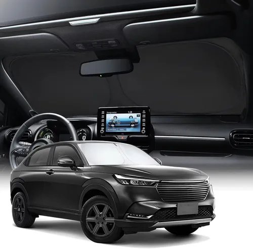 Miniatura 9 de Neverland Cubierta para parabrisas de automóvil, tela Oxford con revestimiento plateado de alta calidad, diseño plegable, protección UV para Honda