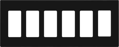 ENERLITES SI8836-BK - Placa de pared decorativa para tomacorriente, sin tornillos, segura para niños, 6 entradas, 4.68 x 12.00 pulgadas, Negro