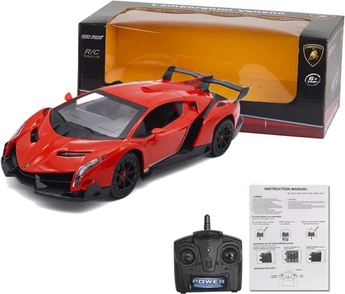 Miniatura 7 de Auto de Carreras de Control Remoto RC Compatible con Lamborghini Veneno, Vehículo de Juguete RC Modelo con Licencia Oficial 1:24 para Niños de 6, 7