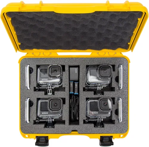 Miniatura 7 de NANUK 910 Estuche rígido impermeable con inserto de espuma para cuatro GoPro Hero 9 y 10 - Amarillo (910-4GOPH94)