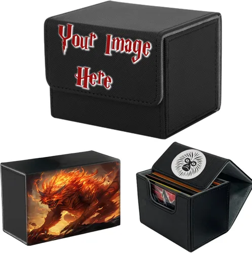 Caja de cartas personalizada, funda de cuero prémium para TCG, MTG, CCG, OCG, almacenamiento OCG, crea tus propias fundas de tarjetas, compatible