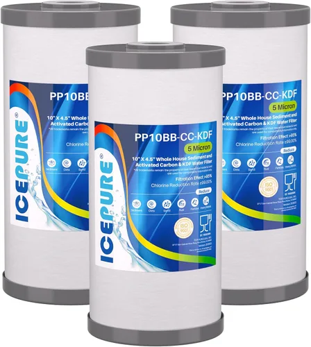 Miniatura 10 de ICEPURE Filtro de agua para toda la casa de 10 x 4.5 pulgadas, 5 micrones, compatible con GE FXHTC, GXWH40L, RFC-BBSA, W50PEHD, GXWH35F, GNWH38S