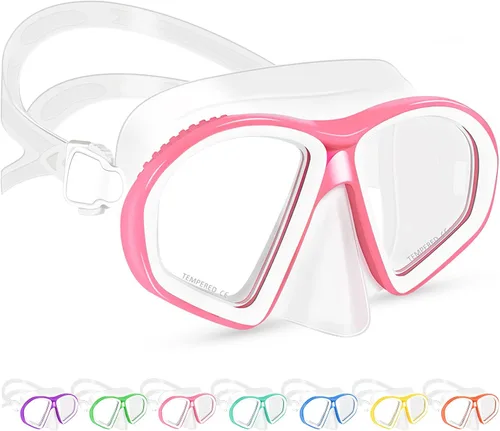 Miniatura 7 de Supertrip Kids Swim Goggles with Nose Cover for Ages 6-14, Tempered Glass Fabric Strap Swimming Snorkel Mask for Pool Beach B-lake Azul