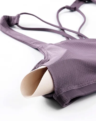 Miniatura 5 de CRZ YOGA Brasier para deportes de bajo impacto para mujer con tirantes sin varillas acolchado Yoga Bra Tops