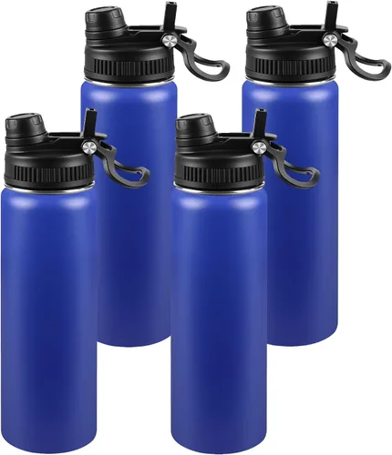 Miniatura 95 de Botella de agua aislada de 22 onzas, tapa 2 en 1 a prueba de fugas (sorbo/pajilla) + asa, botella de acero inoxidable para deportes, viajes, trabajo