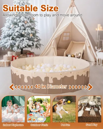 Miniatura 2 de Piscina de pelotas para bebés de 1 a 3 años, tienda de campaña plegable para niños, corralito de juegos con bolsa de almacenamiento, para niños