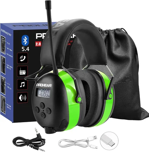 Miniatura 13 de PROHEAR 033 - Auriculares con radio AM/FM Bluetooth 5.4 - Batería recargable USB C de 2000mAh - Auriculares con radio para protección auditiva