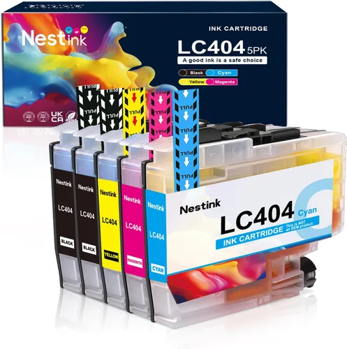 LC404 Paquete de 5 cartuchos de tinta compatibles de alto rendimiento para Brother LC 404 LC-404 LC404BK para usar con MFC-J1205W MFC-J1215W