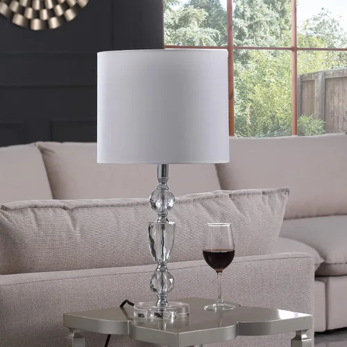 Miniatura 4 de ORE HBL2476 in Cale - Lámpara de mesa moderna de cristal cortado, 23.5 pulgadas, cromo plateado