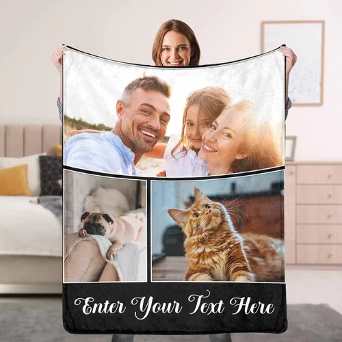 Miniatura 17 de Manta personalizada con foto, manta personalizada con imagen, regalos personalizados para pareja, mamá, papá, novia, novio, amigo, cumpleaños, 10