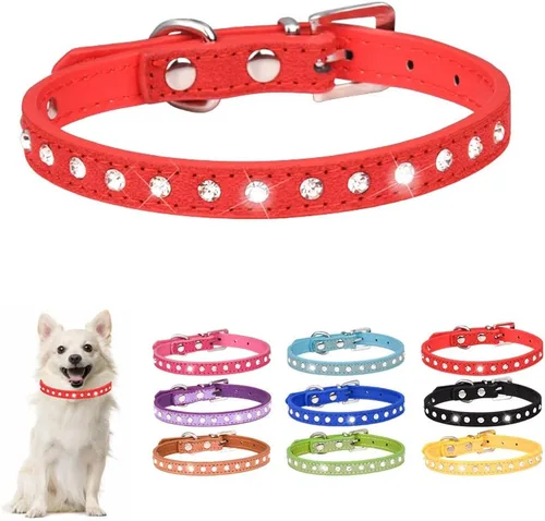 Miniatura 8 de Collares de perro con diamantes de imitación para perros pequeños, collar de cachorro con diamantes de imitación para niñas, bonito collar de gato