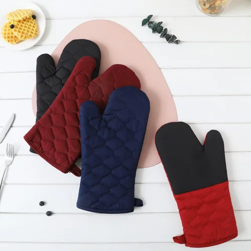 Miniatura 3 de Glynniss Guantes de horno resistentes al calor, 2 guantes de silicona para horno, superficies de agarre antideslizantes, guantes de cocina para Vino