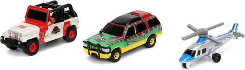 Miniatura 3 de Jada Toys Jurassic World - Juego de 3 autos fundidos a presión Wave 1, 1.65 pulgadas, juguetes para niños y adultos (31955)