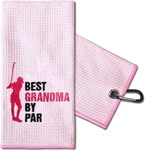 Miniatura 7 de TOUNER Just A Girl Who Loves Golf Toalla bordada para bolsas de golf con clip, divertidos regalos de golfista rosa para tía, novia, hermana, rosa081