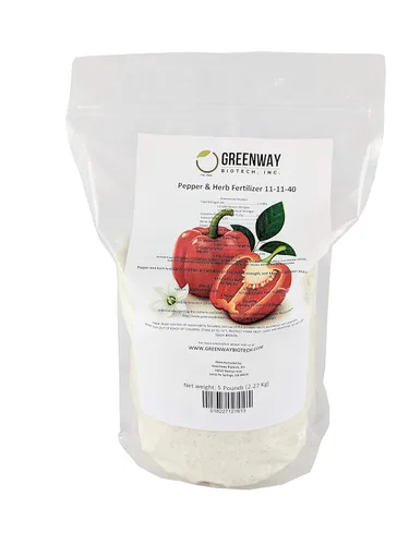 Miniatura 9 de Greenway Biotech, Inc. Fertilizante de pimienta y hierbas 11-11-40 en polvo - Soluble en agua con micronutrientes quelados para pimientos picantes