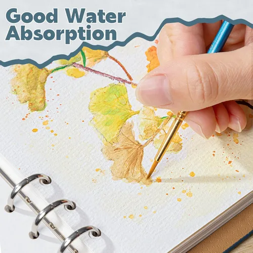 Miniatura 3 de Prudiut 30 hojas cuaderno de bocetos de acuarela, 140 lb/300 GSM papel de acuarela prensado en frío diario de acuarela para pintar, dibujar, medios