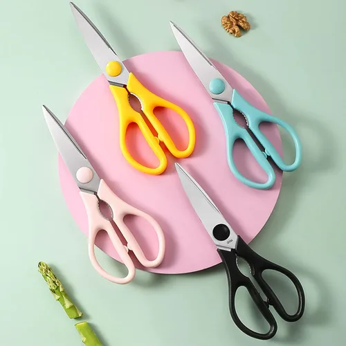 Miniatura 2 de Tijeras de cocina, juego de tijeras de cocina rosas Rkqoa, tijeras resistentes para cocinar, aptas para lavavajillas, tijeras de acero inoxidable