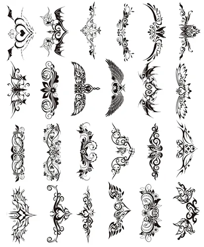 Miniatura 8 de Tatuajes de niña traviesa de 24 hojas, tatuajes temporales de ala negra para mujeres, damas y niñas, diseños de flores sexys para la parte inferior