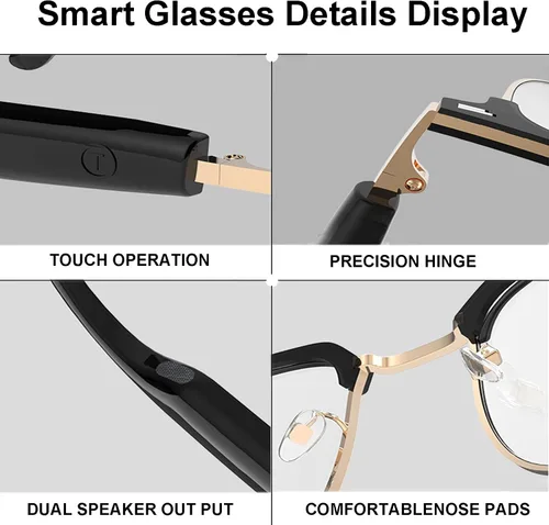 Miniatura 4 de Lentes inteligentes, anteojos Bluetooth para hombres y mujeres, sonidos de oído abierto, lente de transición para deportes exteriores, anteojos