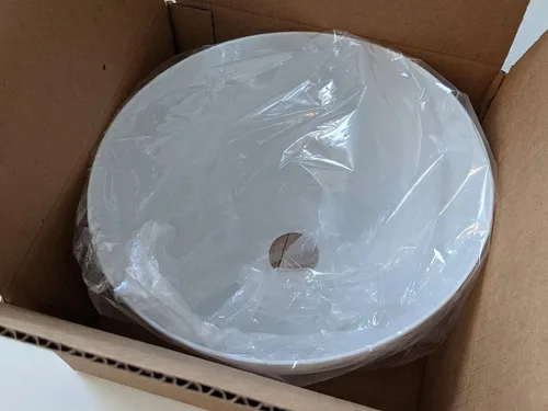 Miniatura 5 de Quaray Pantalla de lámpara de cuenco de plástico de 10 pulgadas para lámpara de pie Torchiere, blanco, B250