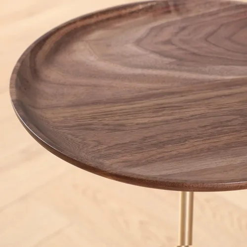 Miniatura 6 de COZYMATIC Castiglia - Mesa auxiliar redonda, mesa de centro con pedestal con mesa de madera, mesa de bebidas, mesa de sofá para sala de estar