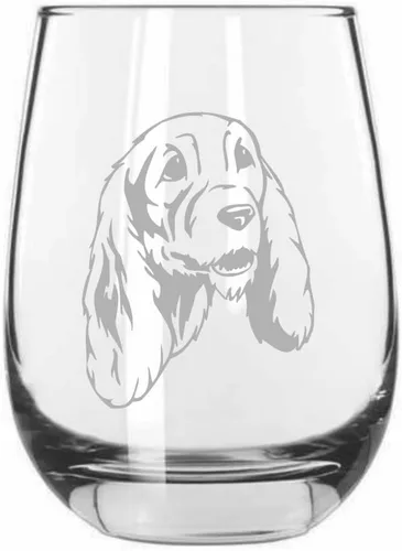 Miniatura 185 de Sakhalin Husky Dog - Copa de vino grabada personalizada de 15.25 onzas sin tallo