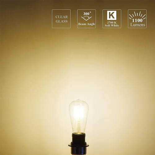Miniatura 3 de MASTERY MART Bombilla LED de 100 W, bombillas Edison, bombillas regulables E26, 2700 K, blanco suave brillante, 9 W, 1100 lúmenes, bombilla vintage