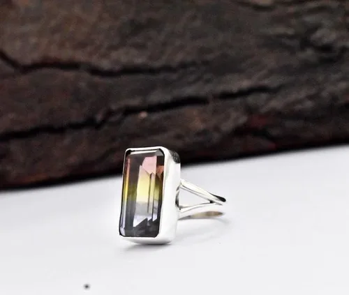 Miniatura 5 de Anillo de turmalina de sandía, anillo de plata de ley 925, anillo de cuarzo turmalina, anillo de mujer, anillo de declaración, anillo hecho a mano