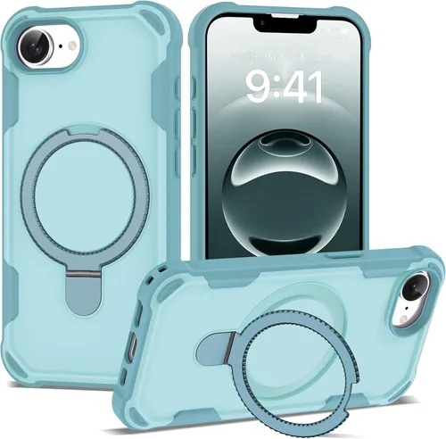 Miniatura 25 de Funda compatible con iPhone 12 y 12 Pro de 6.1 pulgadas con soporte de anillo magnético [protección militar contra caídas] [compatible con MagSafe]