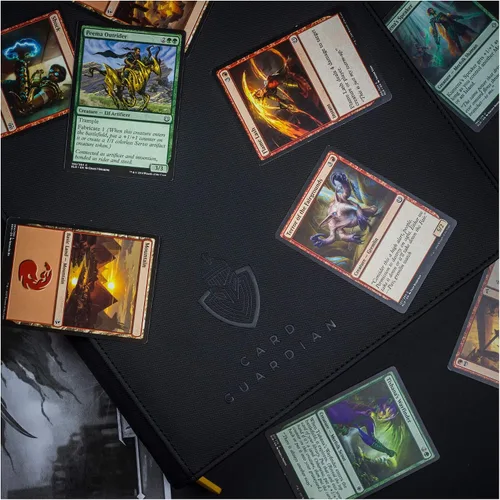 Miniatura 8 de Card Guardian - Carpeta negra prémium de 9 bolsillos con zíper para 360 tarjetas - Carpeta para cartas coleccionables con bolsillos de entrada Negro