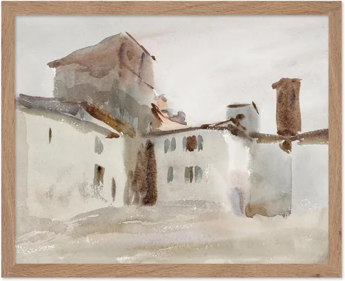 Poster Master Póster de pintura vintage de Borgo San Lorenzo, impresión de paisaje abstracto retro, arte minimalista, regalo para hombres y mujeres,