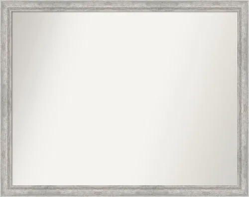 Miniatura 495 de Amanti Art Espejo de baño plateado para sobre fregadero, 23 x 23 pulgadas, espejo cuadrado plateado en ángulo, marco de madera moderno medio, se