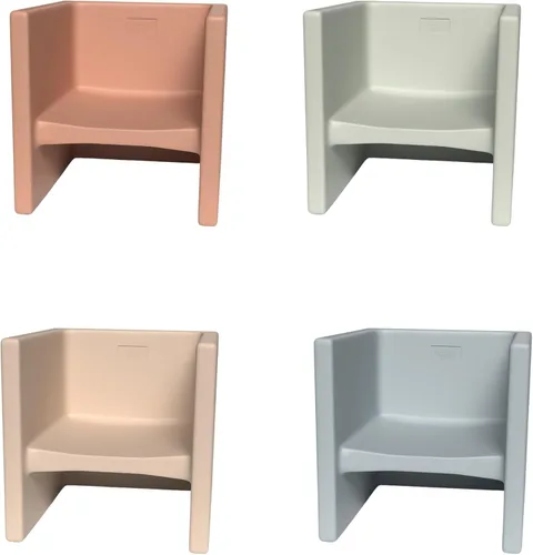 Miniatura 16 de Children's Factory Silla cúbica 3 en 1 para niños, muebles de aula de asientos flexibles, paquete de 1, almendra Polyethylene Toddler Outdoor