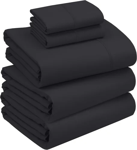 Miniatura 134 de RUVANTI Juego de sábanas divididas tamaño King de 100 % algodón para cama ajustable, 5 piezas, ropa de cama de tejido de percal suave y Guisante