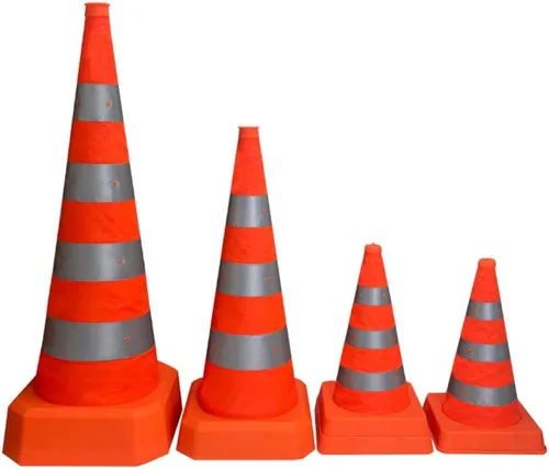 Conos de tráfico plegables, conos de seguridad para estacionamiento en carretera, conos de construcción, conos de construcción, tiras reflectantes