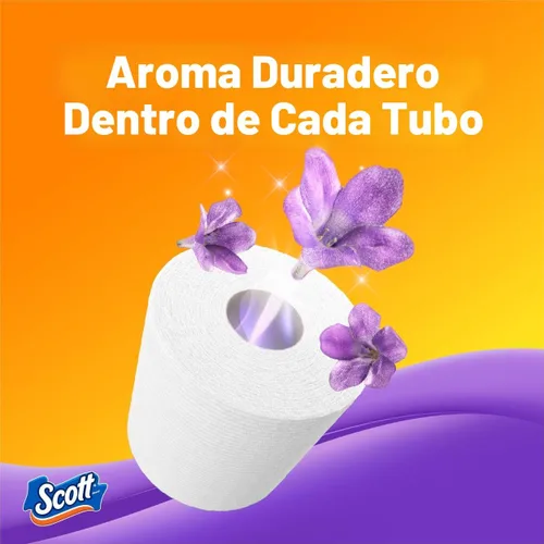 Miniatura 4 de Scott ComfortPlus - Papel higiénico con tubo perfumado suave a lavanda, 12 mega rollos, 310 hojas por rollo, apto para fosas sépticas, papel