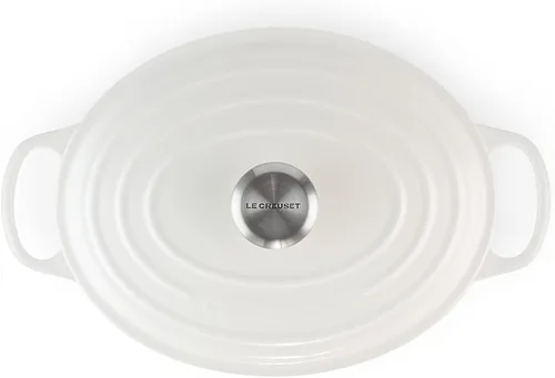 Miniatura 2 de Le Creuset Horno Holandés Ovalado Signature de Hierro Fundido Esmaltado, 5 qt., Blanco