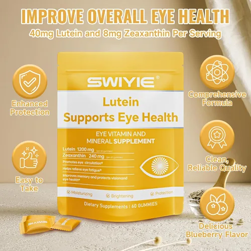 Miniatura 7 de Gomitas de Luteína – Suplemento de vitaminas y minerales para los ojos con 20 mg de luteína y 4 mg de zeaxantina – Gomitas vitamínicas para el apoyo