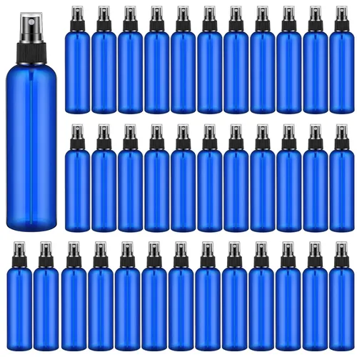 Miniatura 12 de Eccliy 32 botellas de spray de 8 onzas, botellas de limpieza de niebla fina, pulverizador de viaje de plástico vacío transparente, rociador Ámbar