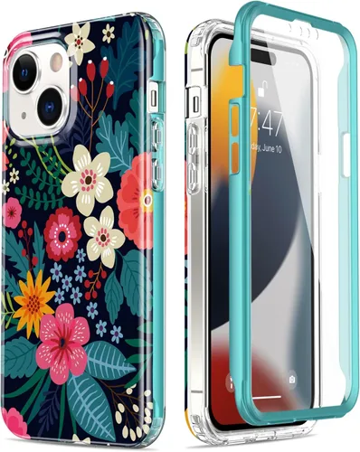 Miniatura 18 de Esdot Funda para iPhone 15 Pro con protector de pantalla integrado, funda duradera con diseños de moda para mujeres y niñas, elegante funda Piedra