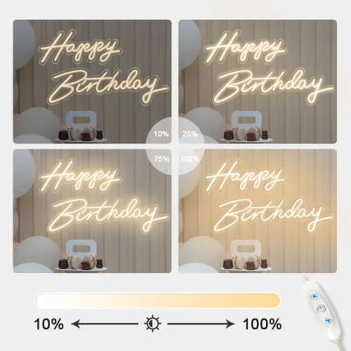 Miniatura 6 de DIVATLA Letrero de neón extra grande de 66 pulgadas / 39 pulgadas para decoración de fiesta de cumpleaños, letreros LED iluminados para telón