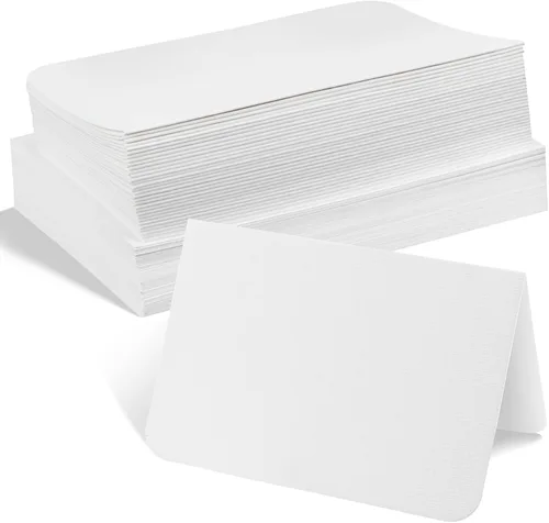 Sabary Juego de 100 tarjetas de acuarela en blanco con sobres, 140 libras/10.58 oz/m², tarjetas de papel de acuarela de algodón pesado, tarjeta