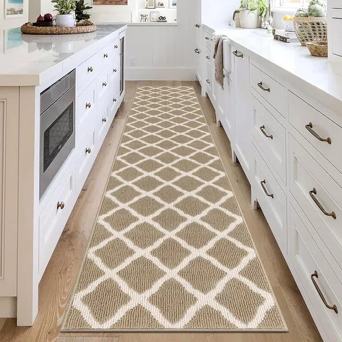 Miniatura 18 de SHACOS Alfombra de pasillo lavable de 2 x 8 pies, con parte trasera de goma antideslizante, resistente a las manchas, alfombra de cocina