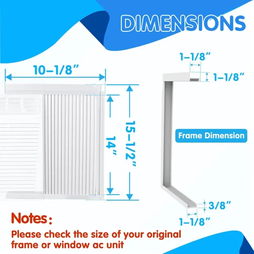 Miniatura 2 de Air Jade Paneles laterales de aire acondicionado de ventana, paneles laterales de CA para ventana con marco para unidades de 10,000 Btu, kit