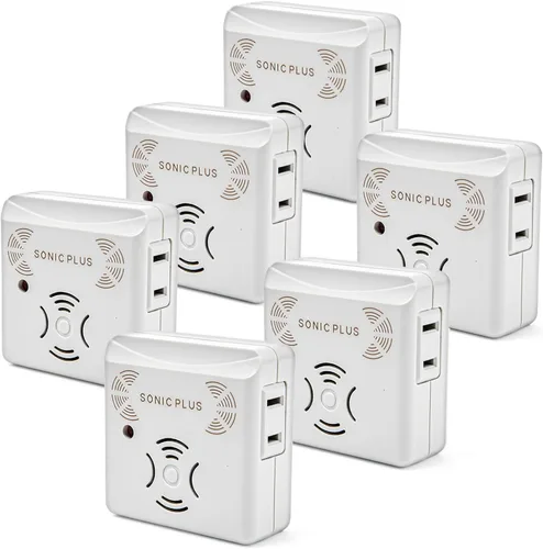 Riddex Sonic Plus - Repelente ultrasónico de plagas, se conecta con salidas adicionales para uso en interiores, repelente de insectos, repelente de
