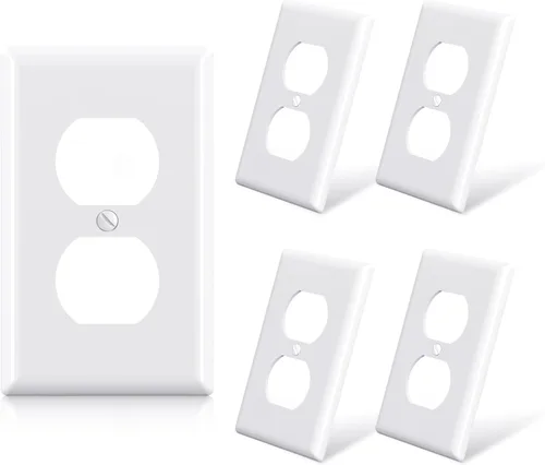 ELEGRP Cubiertas de Tomacorrientes Dúplex, Placas de Pared de Tamaño Estándar de 1-Gang, Cubiertas de Placas Frontales de Doble Tomacorriente de