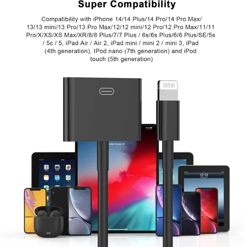 Miniatura 6 de Adaptador Lightning a 30 pines para iPhone, [certificado Apple MFi] Convertidor de carga y transferencia de datos hembra de 8 pines a 30 pines