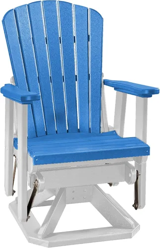 Miniatura 11 de DutchCrafters Slat Fan Back Poly Adirondack Swivel Glider Outdoor Patio Chair (Black)